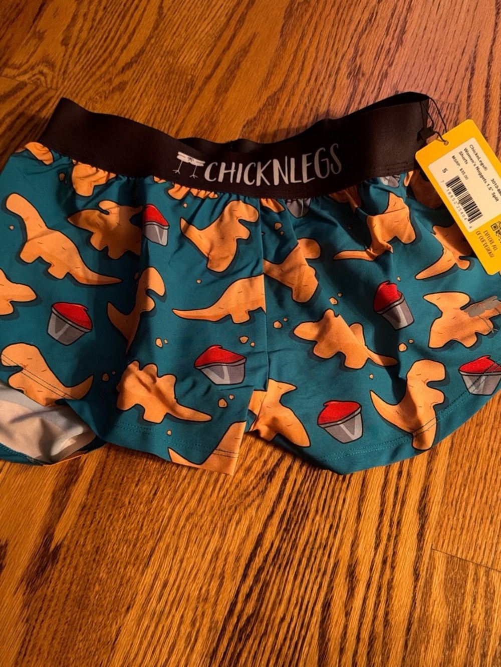 ChicknLegs Teal Dino Nugget Running Boxer Shorts
